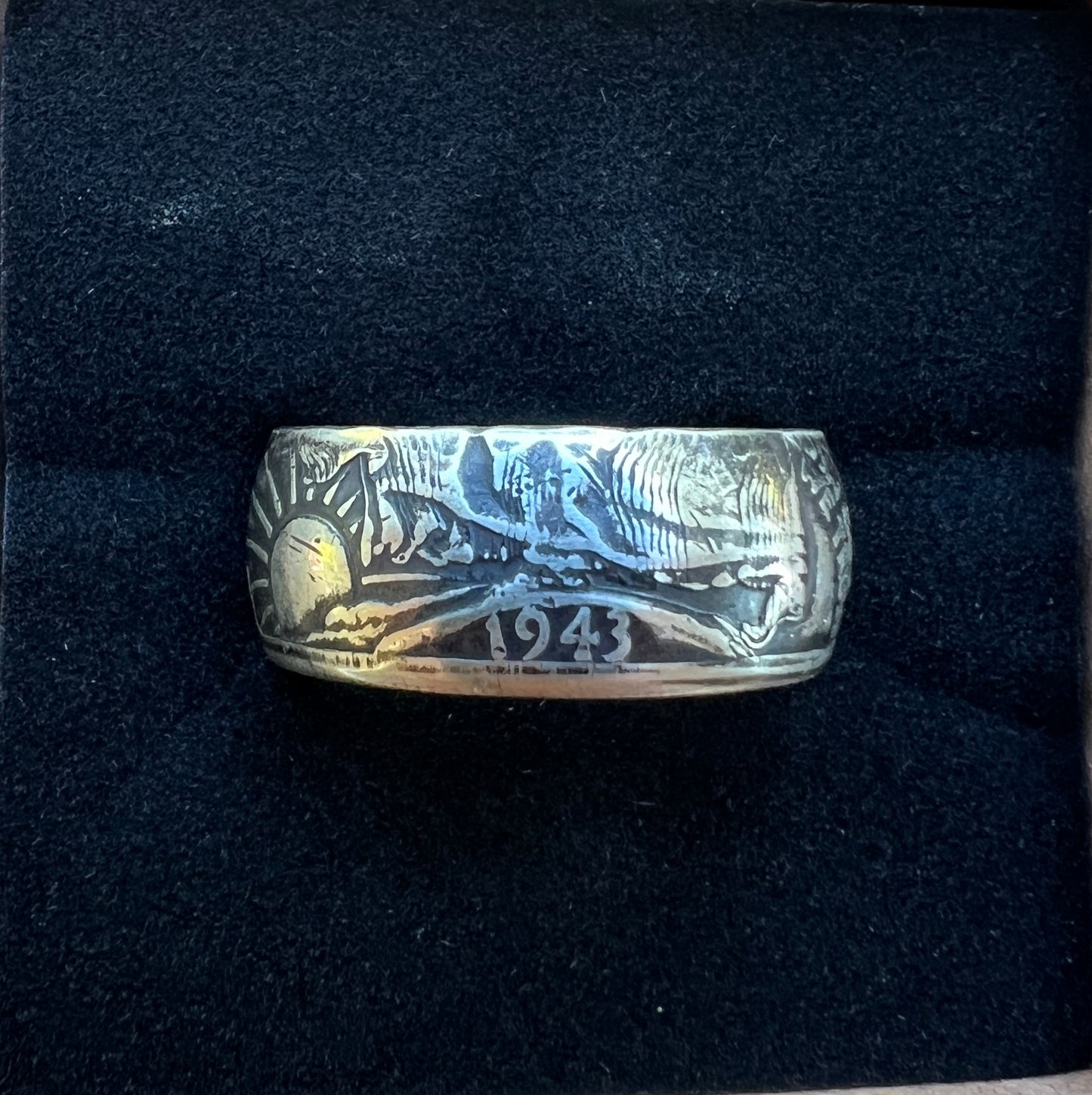 Handmade Sunset Coin Ring