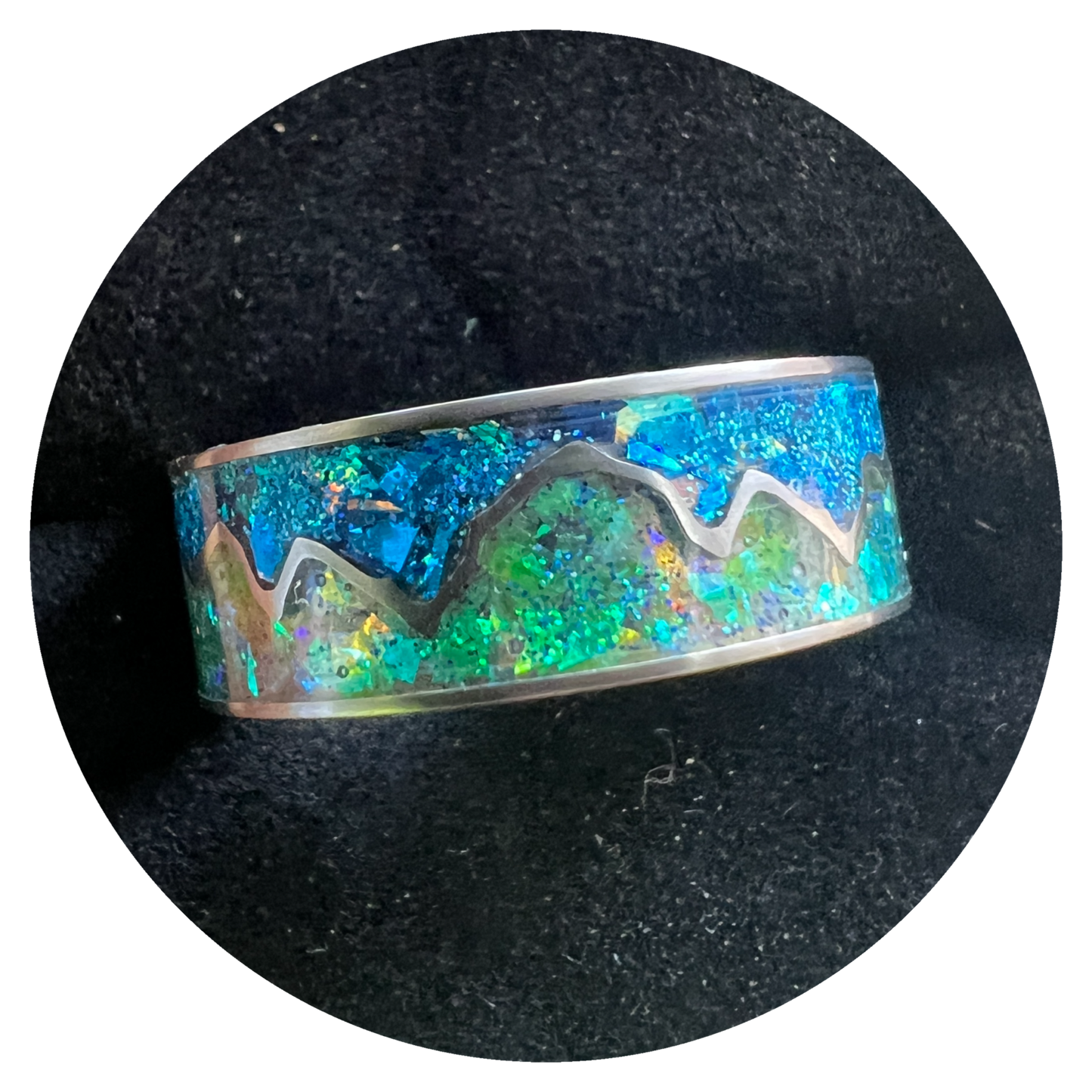 Iridescent Mountain Opal Ring