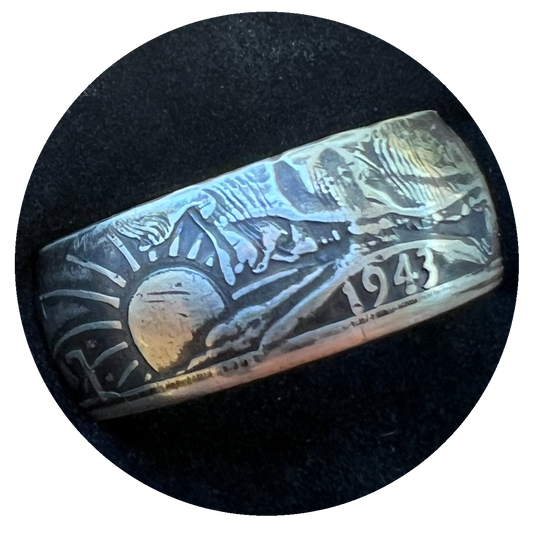 Handmade Sunset Coin Ring