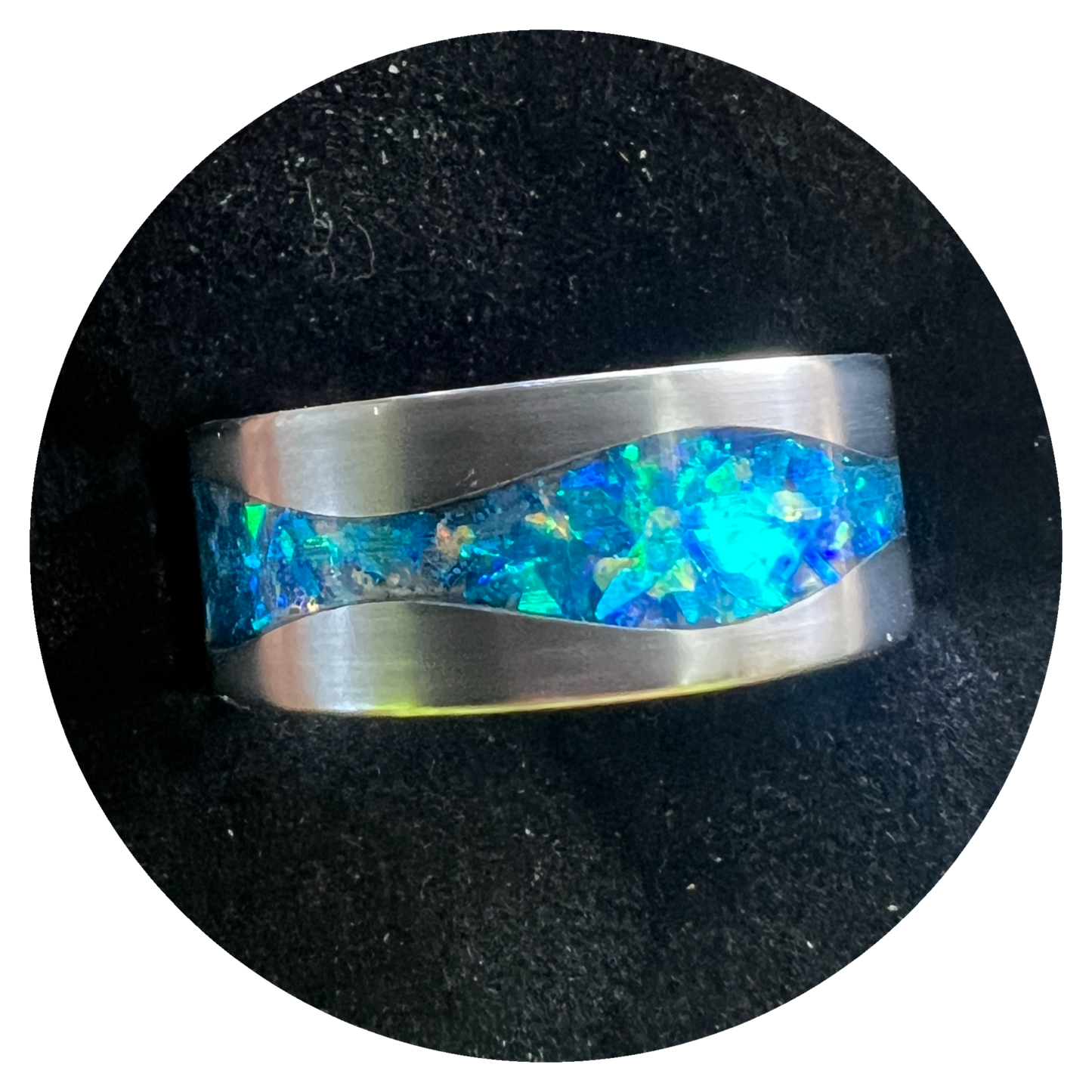 Iridescent Opal River Ring