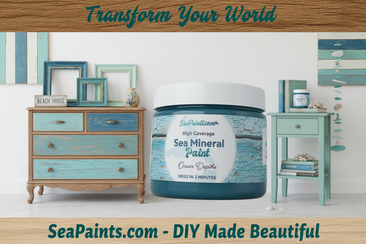SeaPaint collage with real jar
