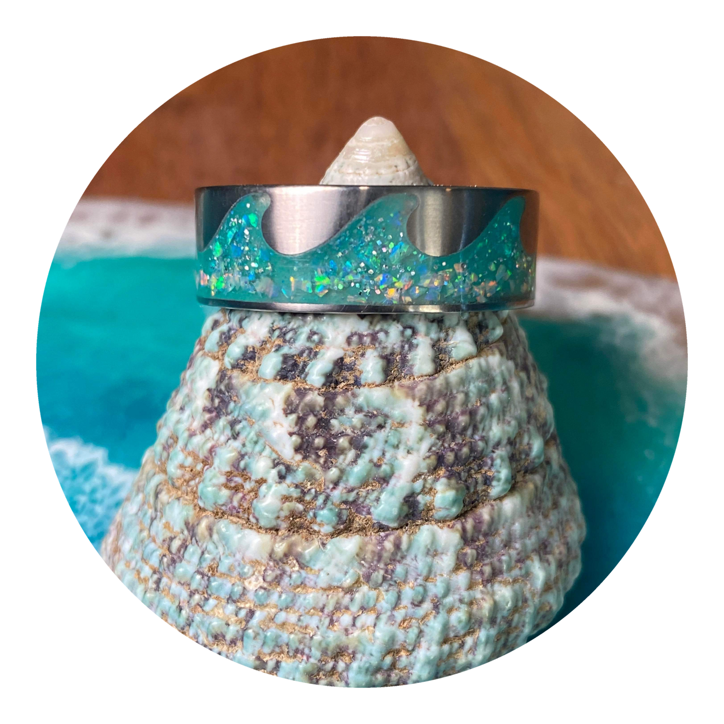 The Ocean Wave Inlay Ring