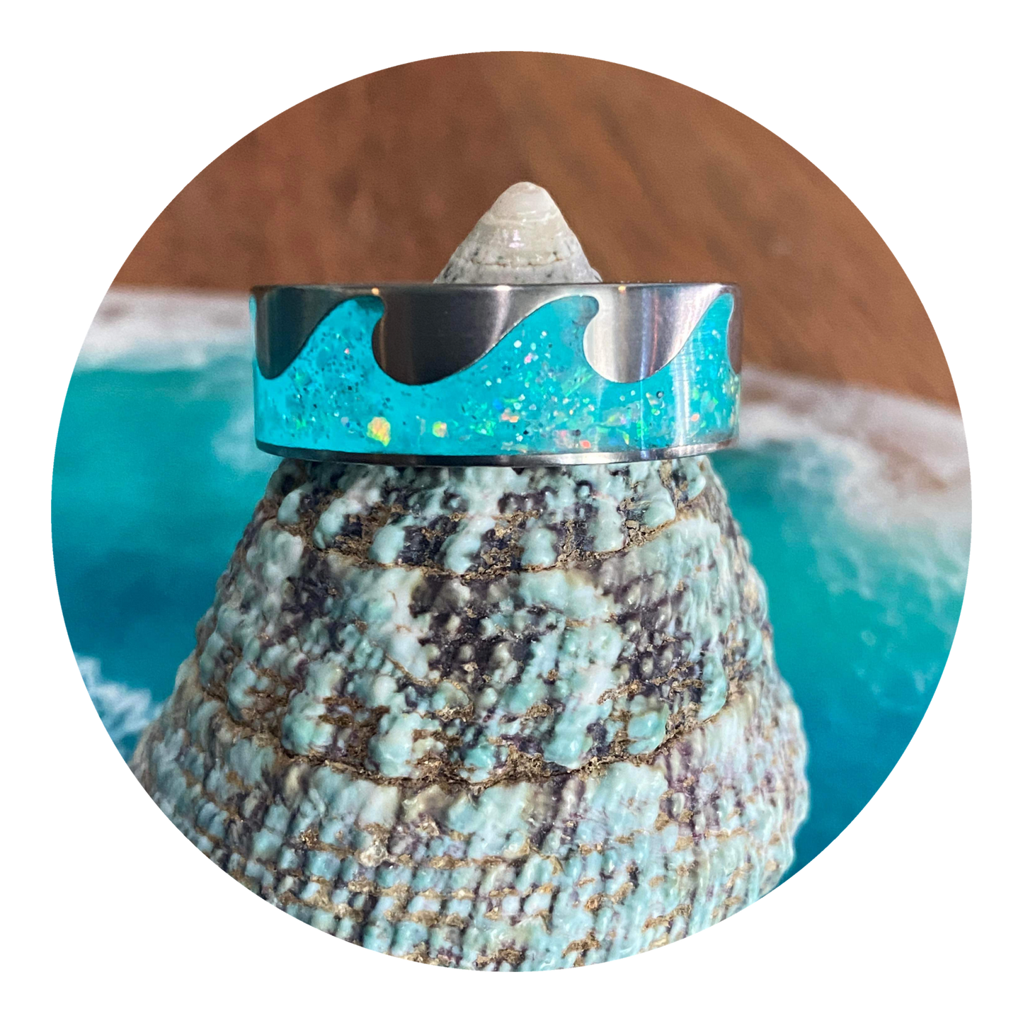 The Ocean Wave Inlay Ring