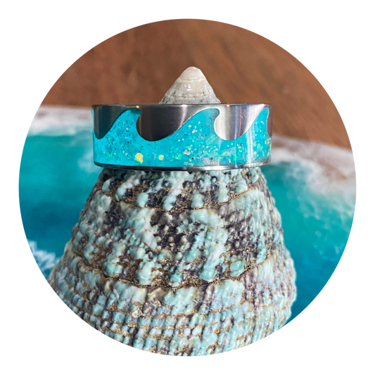 The Ocean Wave Inlay Ring